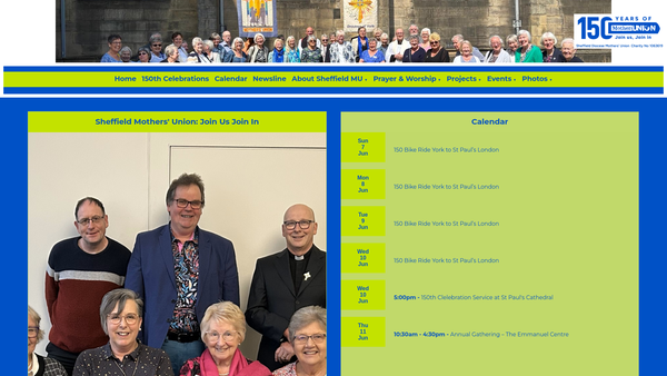 Screenshot of the The Mothers' Union In The Diocese Of Sheffield website