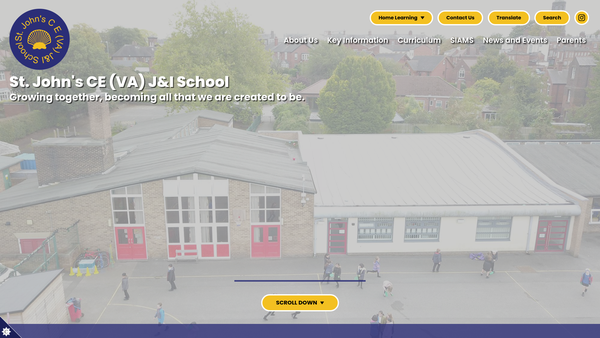 Screenshot of the St John's School Parent Teacher Association (Wakefield) website