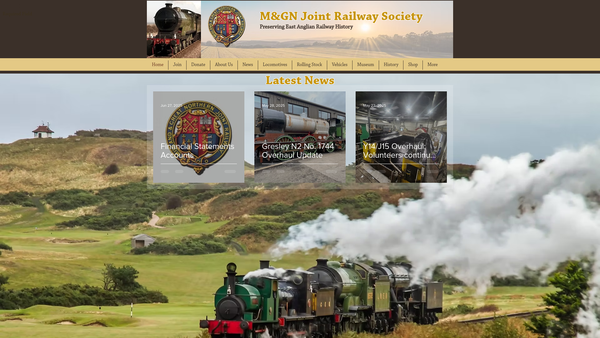 Screenshot of the Midland And Great Northern Joint Railway Society website