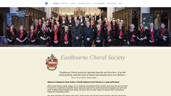 Screenshot of the Eastbourne Choral Society website