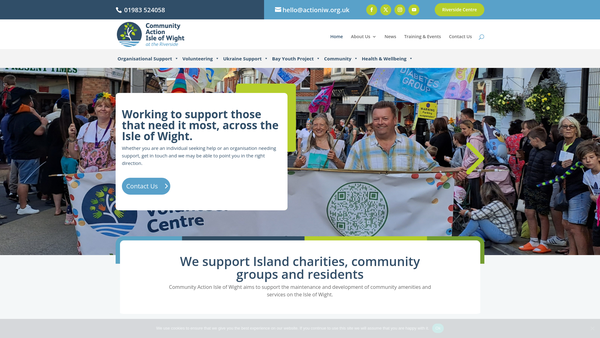 Screenshot of the Community Action Isle Of Wight website