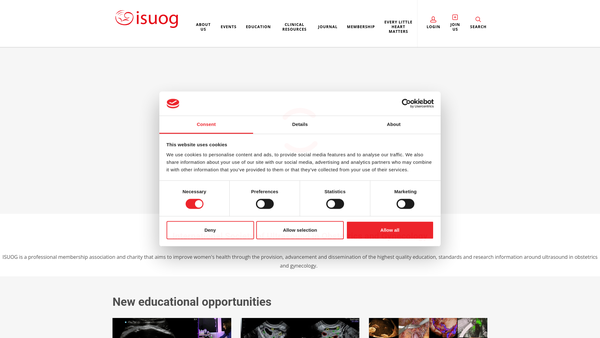 Screenshot of the Isuog Courses And Conferences Limited website