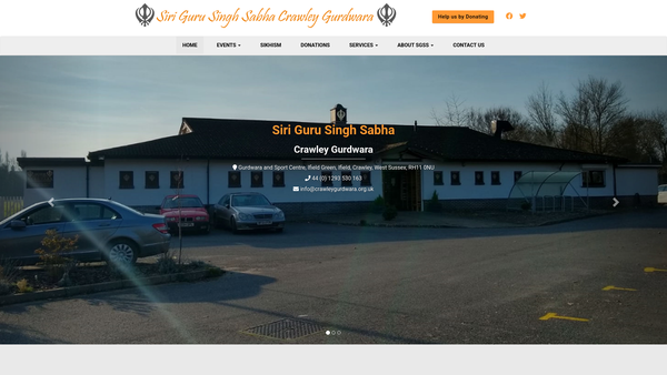 Screenshot of the Siri Guru Singh Sabha website