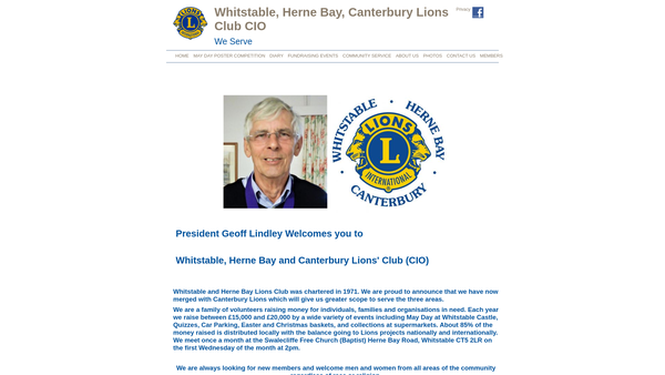 Screenshot of the Whitstable Lions Club Charitable Trust Fund website