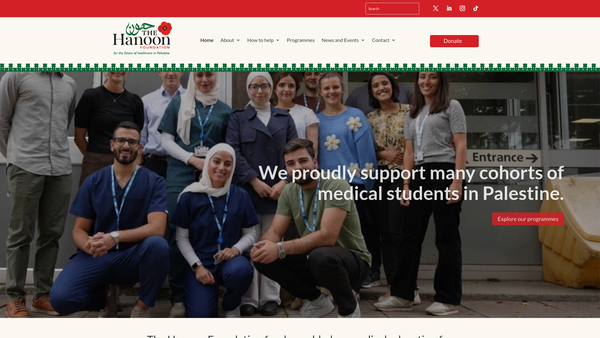 Screenshot of the The Hanoon Foundation website