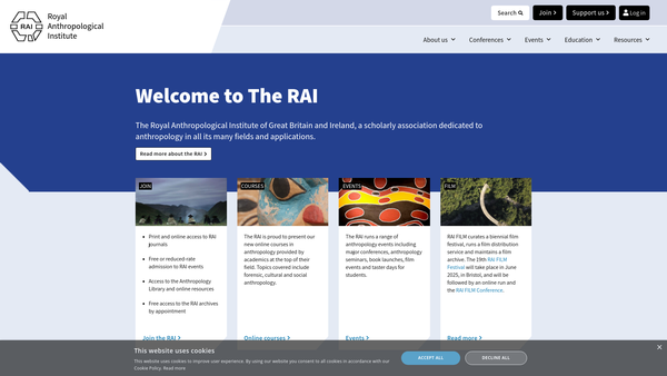 Screenshot of the Radcliffe-Brown Memorial Trust Fund For Social Anthropological Research website