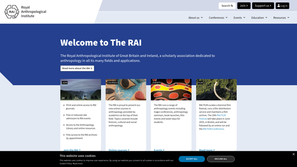 Screenshot of the Emslie Horniman Anthropological Scholarship Fund website