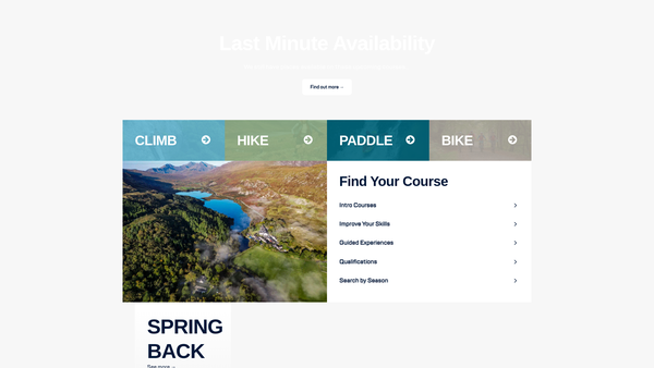 Screenshot of the Mountain Training Trust website