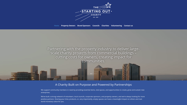 Screenshot of the Starting Out Charity website