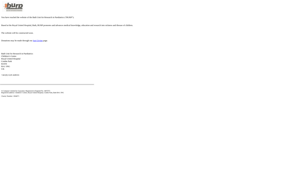 Screenshot of the Bath Unit For Research In Paediatrics website