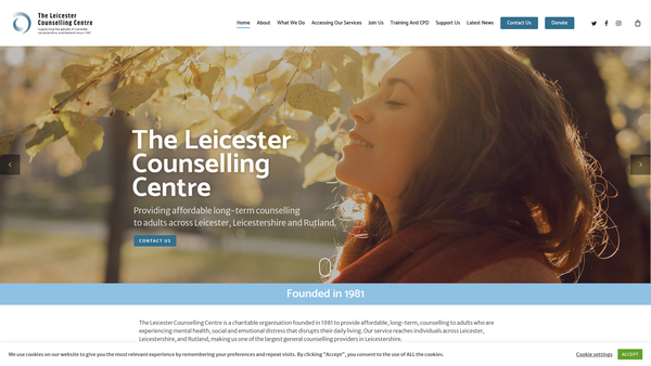 Screenshot of the The Leicester Counselling Centre website