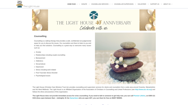 Screenshot of the The Light House (Christian Care Ministry) Trust Limited website