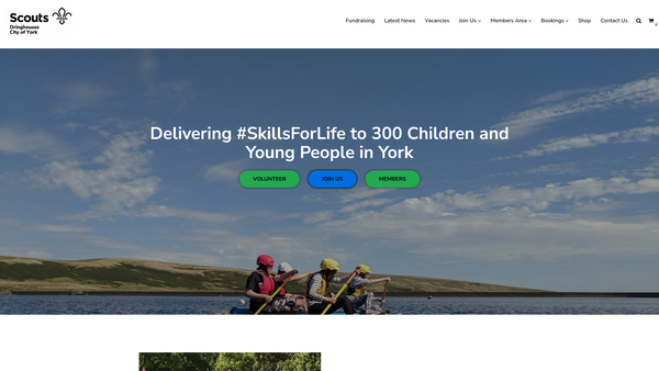Screenshot of the Dringhouses (P.c.) Scout Group website