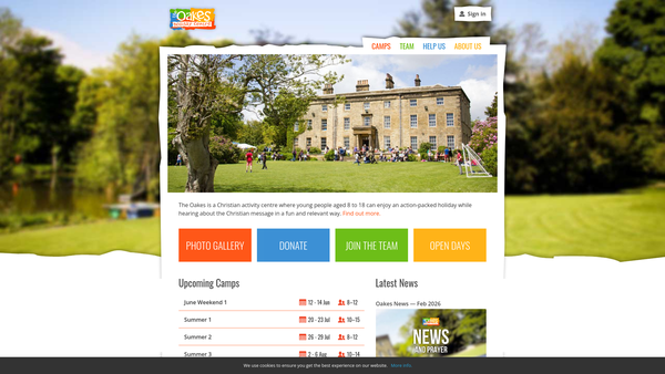 Screenshot of the The Oakes Trust (Sheffield) website
