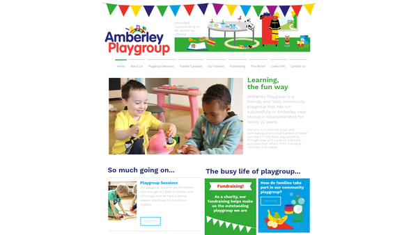 Screenshot of the Amberley Playgroup website