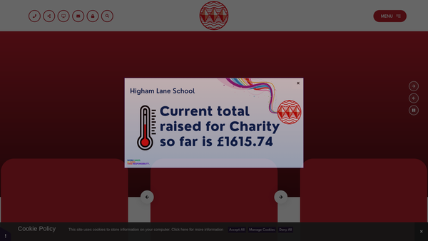 Screenshot of the Higham Lane School 2000 Charitable Trust website