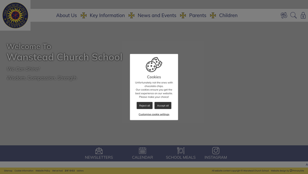 Screenshot of the Wanstead Church School P.T.A. website