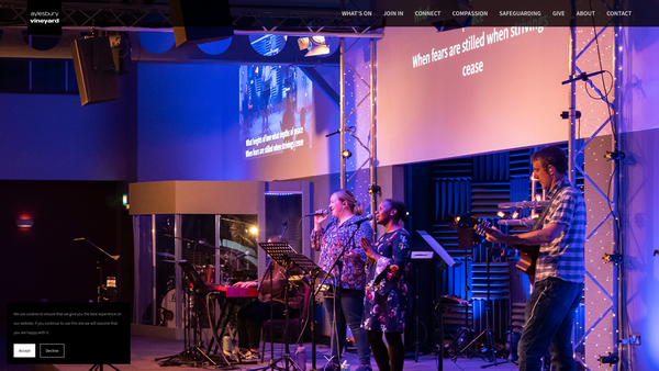 Screenshot of the Aylesbury Vineyard Church website