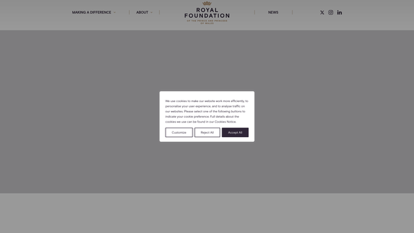 Screenshot of the The Diana, Princess Of Wales Memorial Fund website