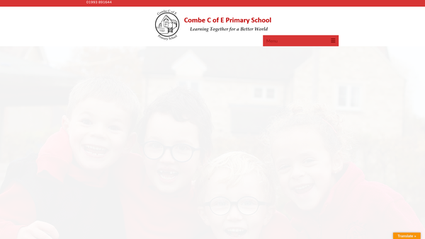 Screenshot of the Combe Church Of England Primary Schooltrust website