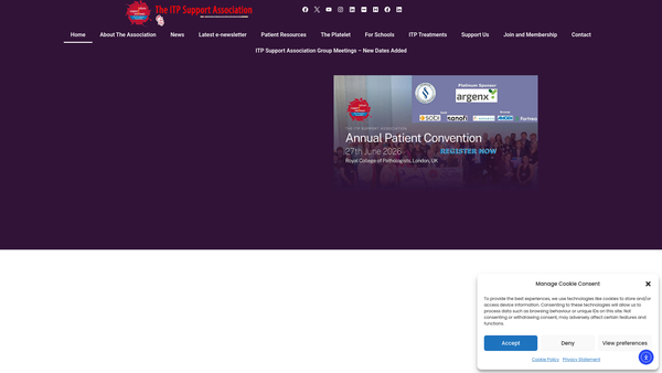 Screenshot of the Itp Support Association website