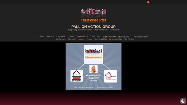 Screenshot of the Pallion Action Group website