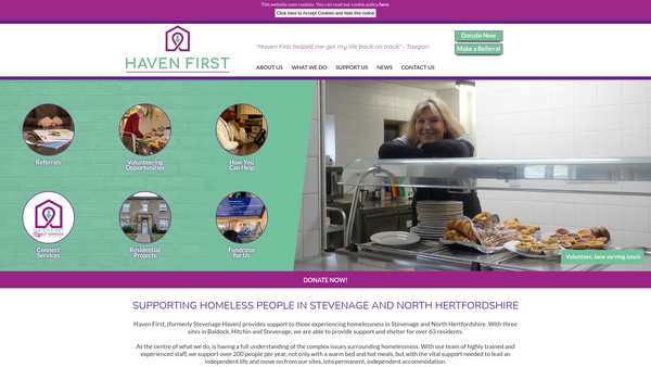 Screenshot of the Haven First website
