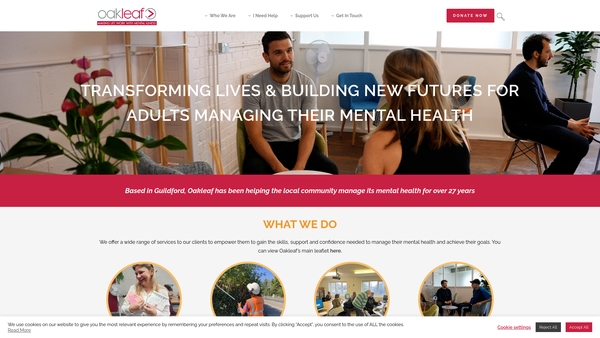 Screenshot of the Oakleaf Enterprise website