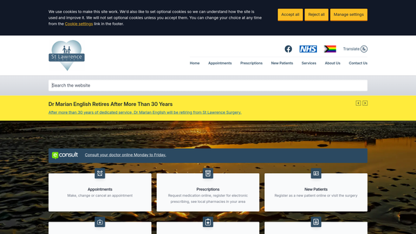 Screenshot of the Friends Of St Lawrence Surgery website