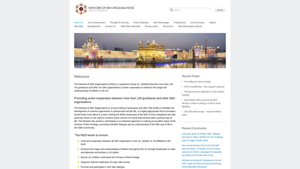 Screenshot of the Network Of Sikh Organisations website