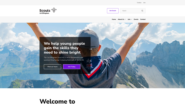 Screenshot of the 1st Effingham Scout Group website