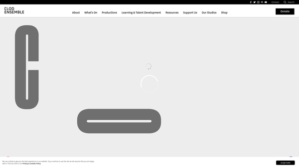 Screenshot of the The Clod Ensemble website