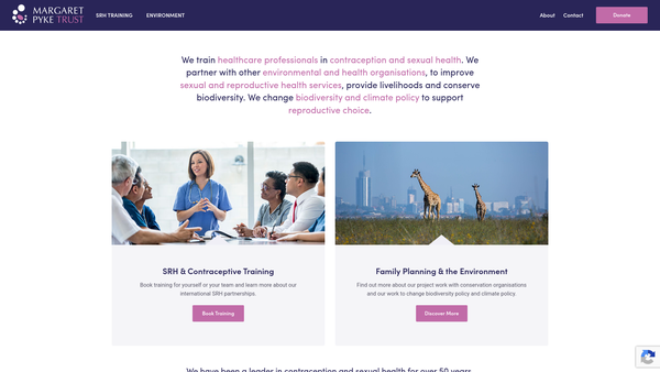 Screenshot of the Margaret Pyke Trust website