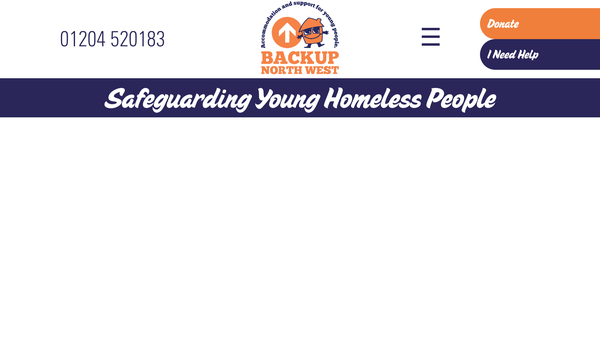 Screenshot of the Backup North West website