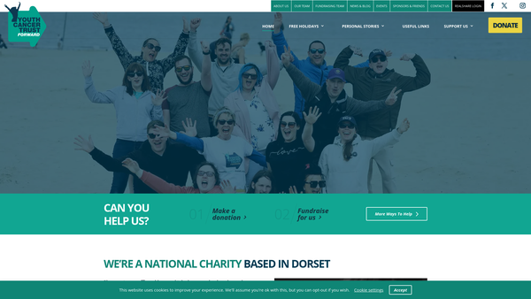 Screenshot of the Youth Cancer Trust (UK) Limited website
