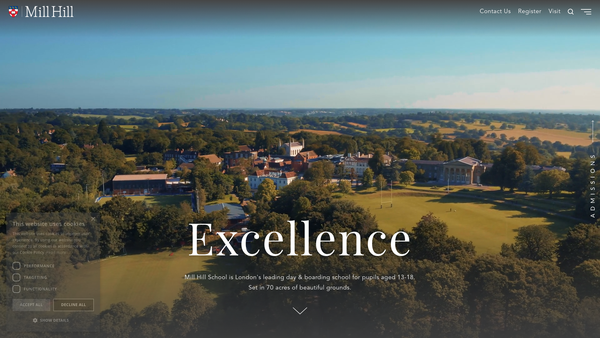Screenshot of the The Mill Hill School Foundation website
