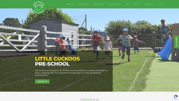 Screenshot of the Little Cuckoo's Pre-School website