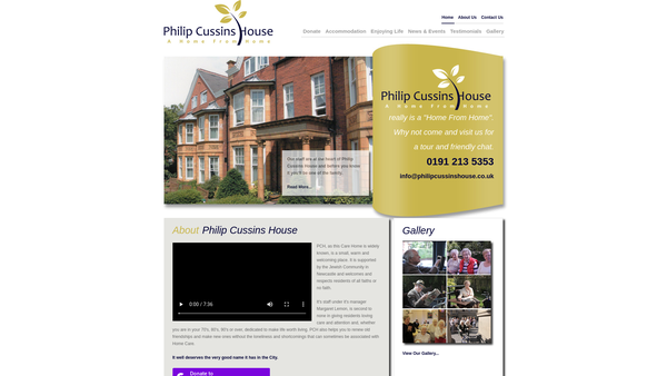 Screenshot of the Philip Cussins House website