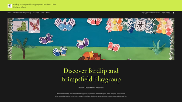 Screenshot of the Brimpsfield And Birdlip Playgroup website