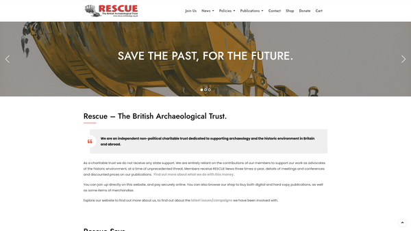 Screenshot of the Rescue - The British Archaeological Trust website