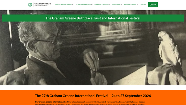 Screenshot of the Graham Greene Birthplace Trust website