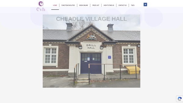 Screenshot of the Cheadle Village Hall Association website