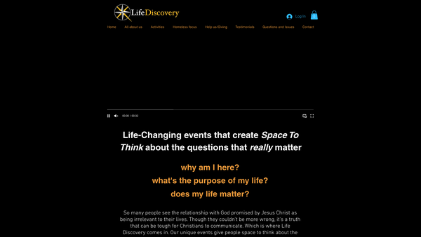 Screenshot of the Life Discovery website