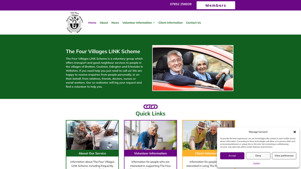 Screenshot of the The Four Villages Link website