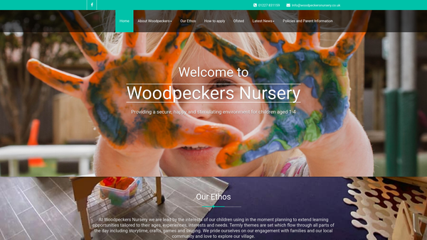 Screenshot of the Woodpeckers Nursery website
