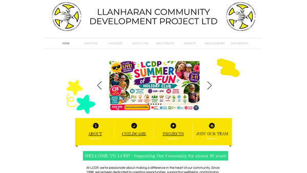 Screenshot of the Llanharan Community Development Project Ltd website