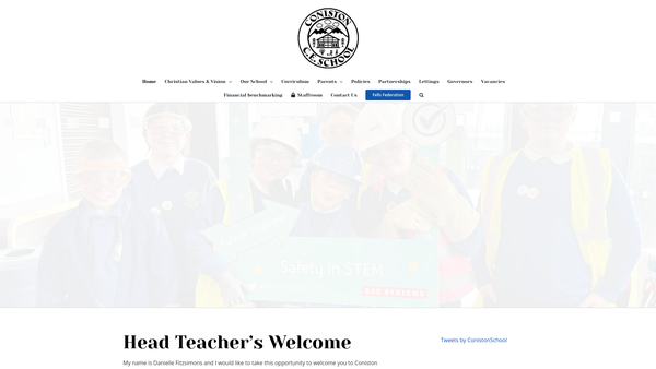 Screenshot of the Coniston Church Of England Home School Association website