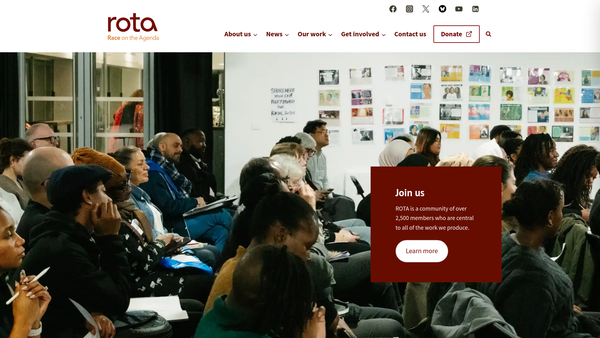 Screenshot of the Race On The Agenda website
