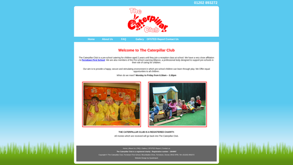 Screenshot of the The Caterpillar Club website