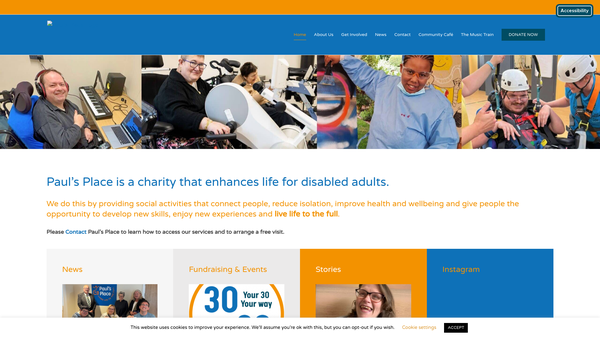 Screenshot of the Paul's Place website